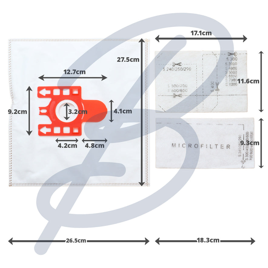 Compatible Microfibre Vacuum Bags (Pack of 4+2) - VB375H4^000